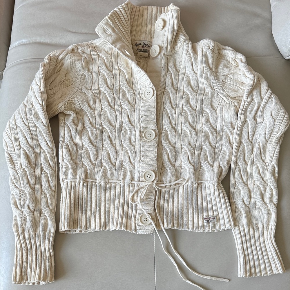 Ralph Lauren Cream Cable Knit Cardigan